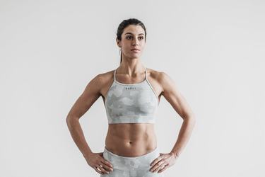 Nobull High-Neck Melange Women's Sports Bras Camo | Australia (AQ9548)